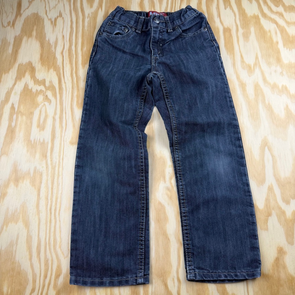 Y2K Levis 514 Slim Straight Jeans Boys Size 7 Regular Dark Wash Denim Pants